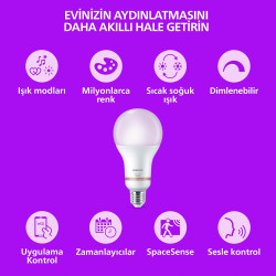 Philips Smart Lighting, Ampoule Connectée LED RGB A60, Pack 2, Culot E27, 1521 lm, Lumière Couleur et Blanc Réglable 2200-6500 K
