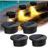 Lot de 4 lampes solaires de piscine, éclairage solaire pour extérieur, jardin, piscine, étanchéité IP65, lampes solaires pour pi