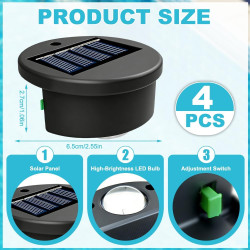 Lot de 4 lampes solaires de piscine, éclairage solaire pour extérieur, jardin, piscine, étanchéité IP65, lampes solaires pour pi