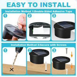 Lot de 4 lampes solaires de piscine, éclairage solaire pour extérieur, jardin, piscine, étanchéité IP65, lampes solaires pour pi