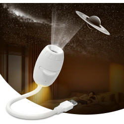 Veilleuse projecteur galaxie pour chambre à coucher – Lampe LED 2 en 1 USB ciel étoilé | Décoration de plafond de voiture et de 