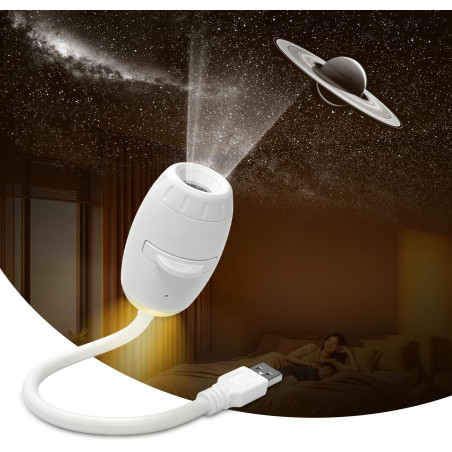 Veilleuse projecteur galaxie pour chambre à coucher – Lampe LED 2 en 1 USB ciel étoilé | Décoration de plafond de voiture et de 