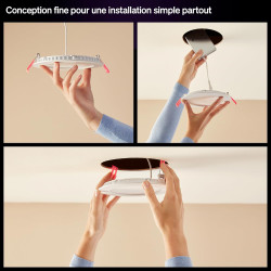 Philips Hue Spot Encastrable Fin, Plafonnier LED Encastré, 1000 lm, 90 mm, Fin, Spectre Complet 1000 K-20000 K, Gradation Ultra 