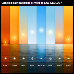 Philips Hue Spot Encastrable Fin, Plafonnier LED Encastré, 1000 lm, 90 mm, Fin, Spectre Complet 1000 K-20000 K, Gradation Ultra 
