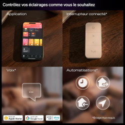 Philips Hue Spot Encastrable Fin, Plafonnier LED Encastré, 1000 lm, 90 mm, Fin, Spectre Complet 1000 K-20000 K, Gradation Ultra 