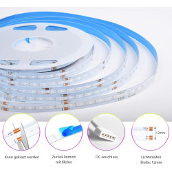 Bande LED COB RGBWW intelligente de 10 m, 672 LED/m, compatible avec Alexa et Google Assistant, synchronisation musicale, bande 