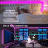 Bande LED COB RGBWW intelligente de 10 m, 672 LED/m, compatible avec Alexa et Google Assistant, synchronisation musicale, bande 