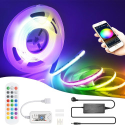 5m wifi COB RGB LED bande lumineuse avec chaîne lumineuse 576led/M 24V dimmable lumière LED déformable avec télécommande bande l