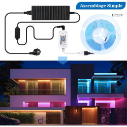 5m wifi COB RGB LED bande lumineuse avec chaîne lumineuse 576led/M 24V dimmable lumière LED déformable avec télécommande bande l