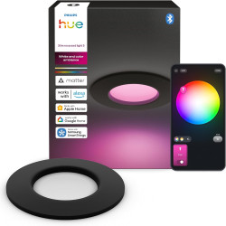 Philips Hue Spot Encastrable Fin, Plafonnier LED Encastré, 1000 lm, 90 mm, Fin, Spectre Complet 1000 K-20000 K, Gradation Ultra 