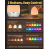 Veilleuse en forme d'œuf pour bébé – Lampe de chevet rechargeable 2600 mAh avec 3 températures de couleur + 12 couleurs RVB, int