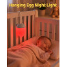 Veilleuse en forme d'œuf pour bébé – Lampe de chevet rechargeable 2600 mAh avec 3 températures de couleur + 12 couleurs RVB, int