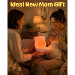Veilleuse en forme d'œuf pour bébé – Lampe de chevet rechargeable 2600 mAh avec 3 températures de couleur + 12 couleurs RVB, int