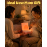 Veilleuse en forme d'œuf pour bébé – Lampe de chevet rechargeable 2600 mAh avec 3 températures de couleur + 12 couleurs RVB, int