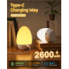 Veilleuse en forme d'œuf pour bébé – Lampe de chevet rechargeable 2600 mAh avec 3 températures de couleur + 12 couleurs RVB, int