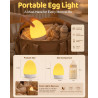 Veilleuse en forme d'œuf pour bébé – Lampe de chevet rechargeable 2600 mAh avec 3 températures de couleur + 12 couleurs RVB, int