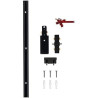 Éclairage de rail de type H - 1 circuit simple 220 V - 3 fils - Rail noir de 1 m avec connecteur 1-i supplémentaire et ancrages 