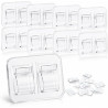 Lot de 25 crochets pour guirlande lumineuse d'extérieur, clips adhésifs transparents, résistants et sans dommages, adhésif étanc