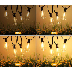 Brigros blanc guirlande lumineuse d'extérieur 27 lumières led basse consommation avec 4 modes, télécommande incluse