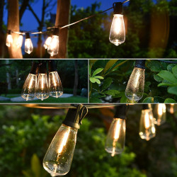 Brigros blanc guirlande lumineuse d'extérieur 27 lumières led basse consommation avec 4 modes, télécommande incluse