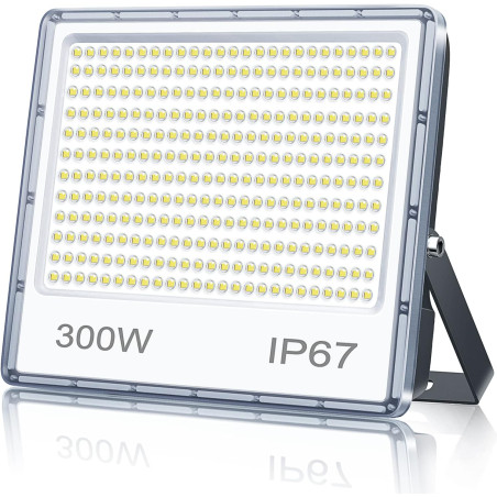 Projecteur LED Extérieur 300W 1 Pièce, 30000LM Spot LED Exterieur | 6500K Blanc Froid Brillant Projecteur Exterieur, IP67 Étanch