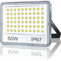 Projecteur LED Extérieur 50W 1 Pièce, 5000LM Spot LED Exterieur | 6500K Blanc Froid Brillant Projecteur Exterieur, IP67 Étanche 