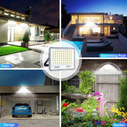 Projecteur LED Extérieur 50W 1 Pièce, 5000LM Spot LED Exterieur | 6500K Blanc Froid Brillant Projecteur Exterieur, IP67 Étanche 