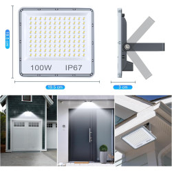 Projecteur LED Extérieur 100W 1 Pièce, 10000LM Spot LED Exterieur | 6500K Blanc Froid Brillant Projecteur Exterieur, IP67 Étanch