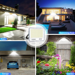 Projecteur LED Extérieur 100W 1 Pièce, 10000LM Spot LED Exterieur | 6500K Blanc Froid Brillant Projecteur Exterieur, IP67 Étanch