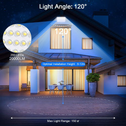 Projecteur LED Extérieur 200W 1 Pièce, 20000LM Spot LED Exterieur | 6500K Blanc Froid Brillant Projecteur Exterieur, IP67 Étanch