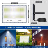Projecteur LED Extérieur 200W 2 Pièce, 20000LM Spot LED Exterieur | 6500K Blanc Froid Brillant Projecteur Exterieur, IP67 Étanch