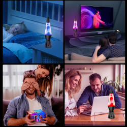 Lampe a Lave LED 17 Changement de Couleur avec Télécommande. Lampes à mouvement liquide pour Enfants Adultes. Lampe d'ambiance o