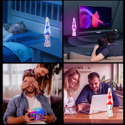Lampe a Lave LED 17 Changement de Couleur avec Télécommande. Lampes à mouvement liquide pour Enfants Adultes. Lampe d'ambiance o