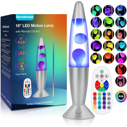 Lampe a Lave XXL LED 17 Couleurs avec Télécommande. Lampes à mouvement liquide pour Enfants Adultes. Veilleuse personnalisée Cad