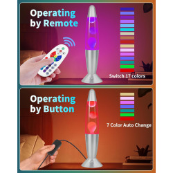 Lampe a Lave XXL LED 17 Couleurs avec Télécommande. Lampes à mouvement liquide pour Enfants Adultes. Veilleuse personnalisée Cad