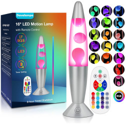 Lampe a Lave XXL LED 17 Couleurs avec Télécommande. Lampes à mouvement liquide pour Enfants Adultes. Veilleuse personnalisée Cad