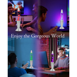 Lampe a Lave XXL LED 17 Couleurs avec Télécommande. Lampes à mouvement liquide pour Enfants Adultes. Veilleuse personnalisée Cad