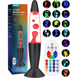 Lampe à Lave Noir LED 17 Changements de Couleur avec Télécommande, 34 cm | Mouvement Liquide, Pour Enfants Adultes, Veilleuse Pe