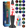 Lampe à Lave Noir LED 17 Changements de Couleur avec Télécommande, 34 cm | Mouvement Liquide, Pour Enfants Adultes, Veilleuse Pe