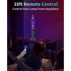 Lampe à Lave Noir LED 17 Changements de Couleur avec Télécommande, 34 cm | Mouvement Liquide, Pour Enfants Adultes, Veilleuse Pe