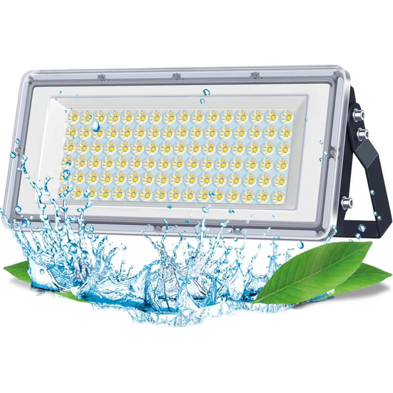 Projecteur LED Extérieur 100W, 10000LM 6500K Spot LED Extérieur | IP67 Imperméable Luminaire Exterieur, 85-265V Lampe LED Exteri