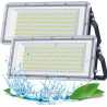 Projecteur LED Extérieur 100W, 10000LM 6500K Spot LED Extérieur | 2 Pièce IP67 Imperméable Luminaire Exterieur, 85-265V Lampe LE