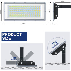 Projecteur LED Extérieur 100W, 10000LM 6500K Spot LED Extérieur | 2 Pièce IP67 Imperméable Luminaire Exterieur, 85-265V Lampe LE