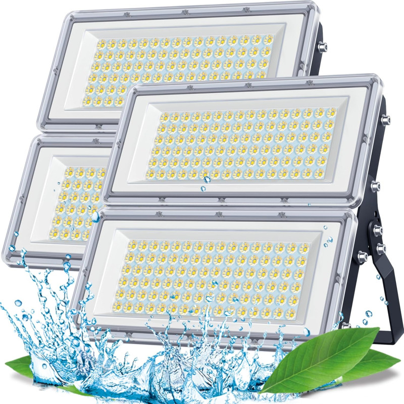 Projecteur LED Extérieur 200W, 2 en 1 20000LM 6500K Spot Exterieur | 2 Pièce IP67 Imperméable Luminaire Exterieur, 85-265V Lampe