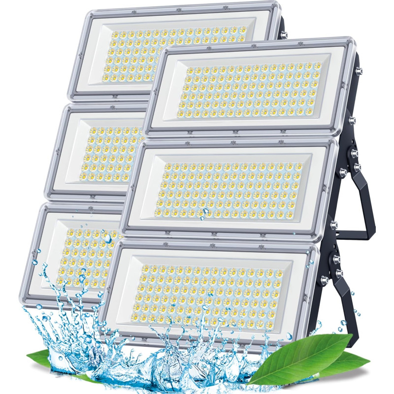 Projecteur LED Extérieur 300W, 3 en 1 30000LM 6500K Spot Exterieur | 2 Pièce IP67 Imperméable Luminaire Exterieur, 85-265V Lampe