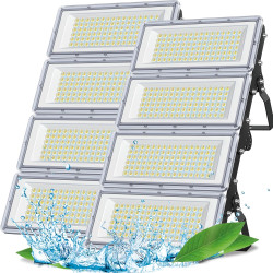 Projecteur LED Extérieur 400W, 4 en 1 40000LM 6500K Spot Exterieur | 2 Pièce IP67 Imperméable Luminaire Exterieur, 85-265V Lampe