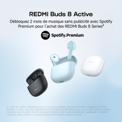 Xiaomi rougemi buds 8 active - écouteurs bluetooth sans fil, semi-intra-auriculaire, haut-parleur de 14,2 mm avec des basses pui