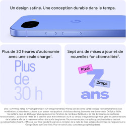 Google Pixel 10a – Sept Ans de mises à Jour et de Nouvelles fonctionnalités, Plus de 30 Heures d'autonomie, Coach Photo, Gemini 