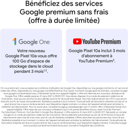 Google Pixel 10a – Sept Ans de mises à Jour et de Nouvelles fonctionnalités, Plus de 30 Heures d'autonomie, Coach Photo, Gemini 