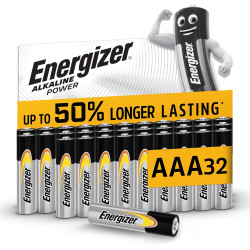 Energizer Alkaline Power Piles AAA (Lot de 32) - Micro LR03 Alcalines 1,5 V - Énergie Longue durée - Idéales pour Les appareils 
